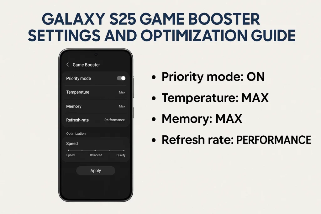 Galaxy S25 Game Booster Settings and Optimization Guide