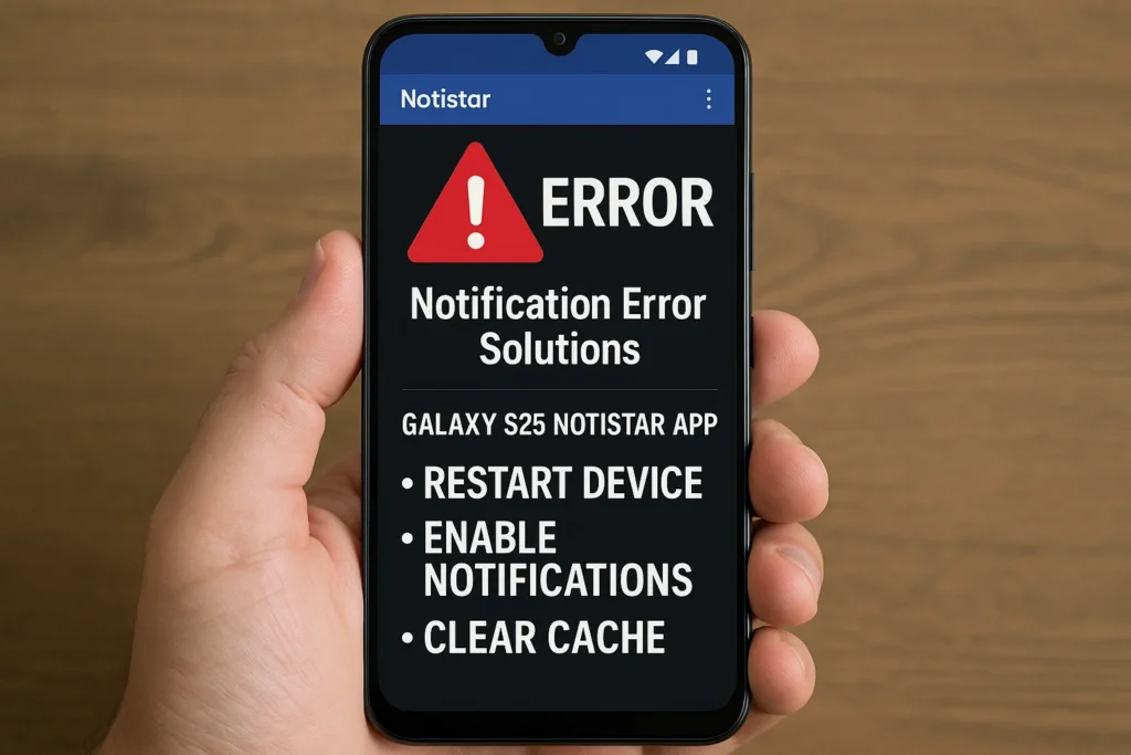 Galaxy S25 Notistar App Notification Error Solutions