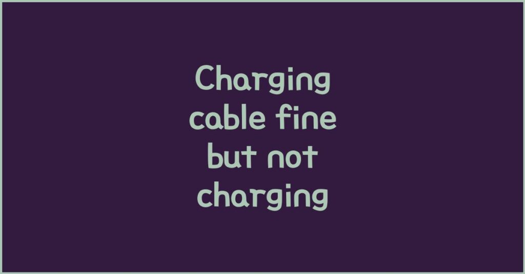 Charging cable is fine but “Not Charging” message appears, internal port failure signs