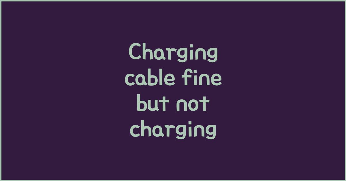 Charging cable is fine but “Not Charging” message appears, internal port failure signs